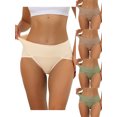 thumbnail image 1 of NOMADIC NOOK Women's Hi-Cut Ribbed High Waist Tummy Control Underwear 5 Packs, 1 of 4