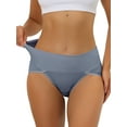 thumbnail image 1 of INSPIRE CHIC Mother's Day Women's Hi-Cut Brief Ribbed High Waist Tummy Control Underwear 2XL Blue, 1 of 4