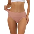 thumbnail image 1 of INSPIRE CHIC Women's Hi-Cut Brief Ribbed High Waist Tummy Control Underwear M Light Red, 1 of 4