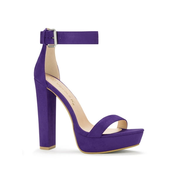 Allegra K Women's Leopard Chunky Heel Sandals | Open Toe Ankle Strap Sandals | 2.5 Inch Heels