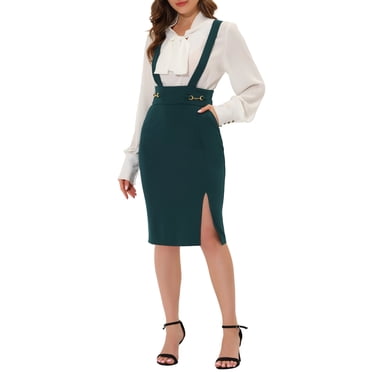 Skirt Slim Sweet + Suspender Dark Lace-up Shirt