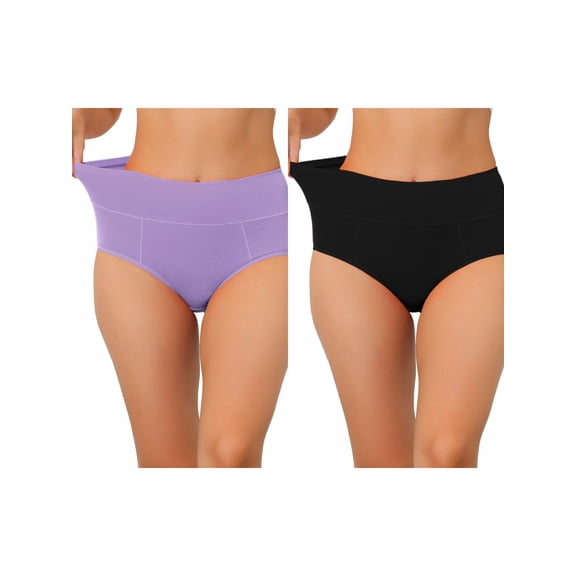 NOMADIC NOOK Women's High Waist (Available in Plus Size), Tummy Control Underwear 2 Packs XL Black5