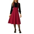 thumbnail image 1 of INSPIRE CHIC Women's High Waist Brace Skirts Lace Up Swing Midi Suspender Skirt, 1 of 4