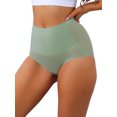 thumbnail image 1 of INSPIRE CHIC Women's High Waist Full Coverage Brief Tummy Control Underwear Panty L Green, 1 of 4