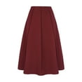 thumbnail image 1 of Allegra K Women's High Waist Knit A-Line Pleated Fared Skirt, 1 of 6
