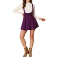 thumbnail image 1 of INSPIRE CHIC Women's  High Waist Lace Up Tie Front A-Line Mini Suspender Skirt L Purple, 1 of 6