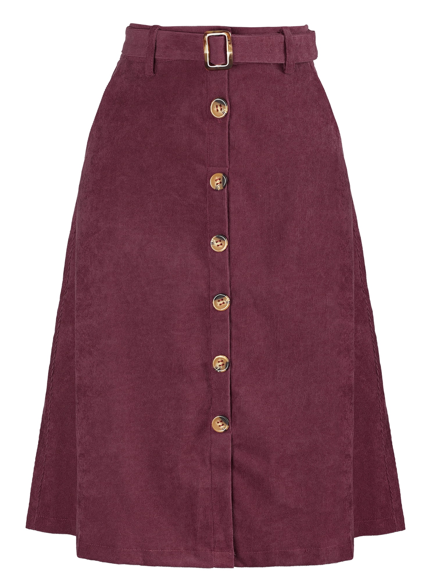 Corduroy High Waist A-Line Skirt