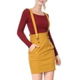 thumbnail image 1 of INSPIRE CHIC Women's High Waist Straight Braces Suspender Skirts XL Yellow, 1 of 8
