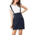 thumbnail image 1 of Allegra K Women's High Waist Straight Braces Suspender Skirts, 1 of 7