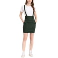 thumbnail image 1 of INSPIRE CHIC Women's High Waist Straight Braces Suspender Skirts XL Dark Green, 1 of 7