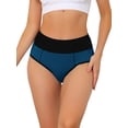 thumbnail image 1 of INSPIRE CHIC Women's Underwear High Waist Tummy Control Color-Block Brief L Dark Blue, 1 of 4