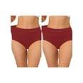 thumbnail image 1 of NOMADIC NOOK Women's High Waist Tummy Control Underwear 2 Packs L Burgundy, 1 of 4