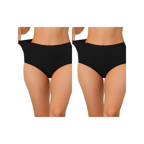 NOMADIC NOOK Women's High Waist Tummy Control Underwear 2 Packs XL Black