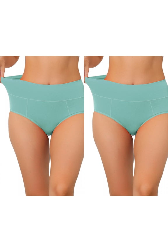 Women's High Waist Tummy Control Underwear 2 Packs S Maca Green1