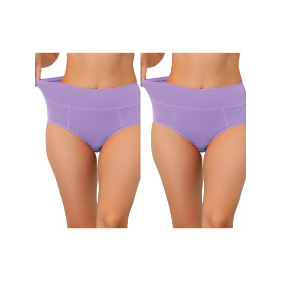 NOMADIC NOOK Women's High Waist Tummy Control Underwear 2 Packs XXL Light Purple