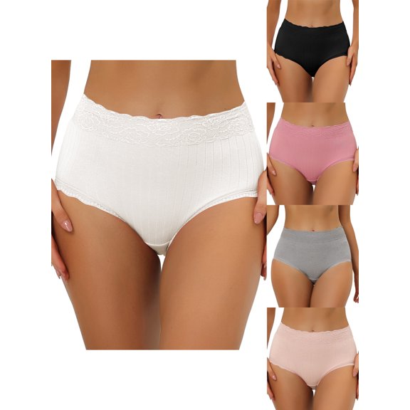 NOMADIC NOOK Women's High Waist Underwear Tummy Control Comfortable Briefs 5 Packs