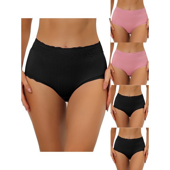 NOMADIC NOOK Women's High Waist Underwear Tummy Control Comfortable Briefs 5 Packs