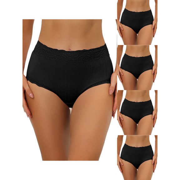 NOMADIC NOOK Women's High Waist Underwear Tummy Control Comfortable Briefs 5 Packs