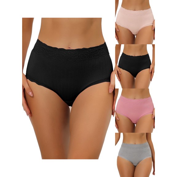 NOMADIC NOOK Women's High Waist Underwear Tummy Control Comfortable Panties 5 Packs