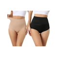 thumbnail image 1 of NOMADIC NOOK Women's High Waisted Body Shaper Briefs Light Breathable Control Panties 2 Packs, 1 of 4