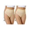 thumbnail image 1 of NOMADIC NOOK Women's High-Waisted Briefs Thong Stretchy Knickers Comfortable Underwear 2 Packs, 1 of 4