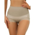 thumbnail image 1 of INSPIRE CHIC Women's High Waisted Lace Brief Shapewear Butt Lifter Tummy Control Panties Bodyshaper S Light Brown, 1 of 4