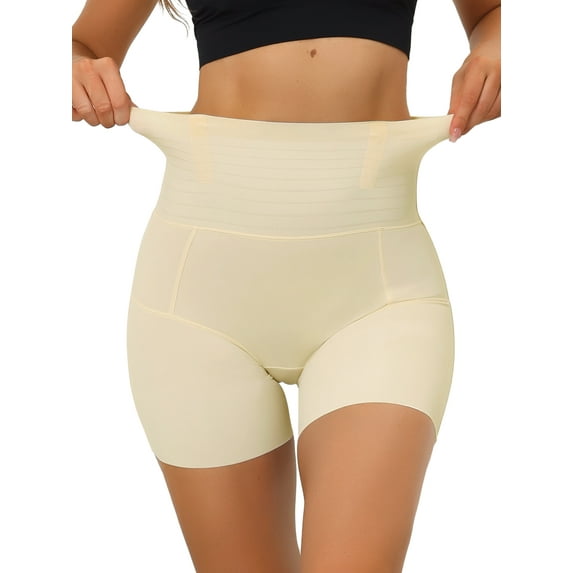 INSPIRE CHIC Women's High Waisted Shapewear Boyshorts Tummy Control Panties M White