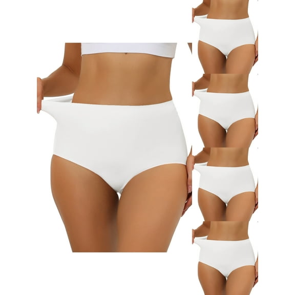 NOMADIC NOOK Women's High-Waisted Unlined Brief No Show Hipster 5 Packs