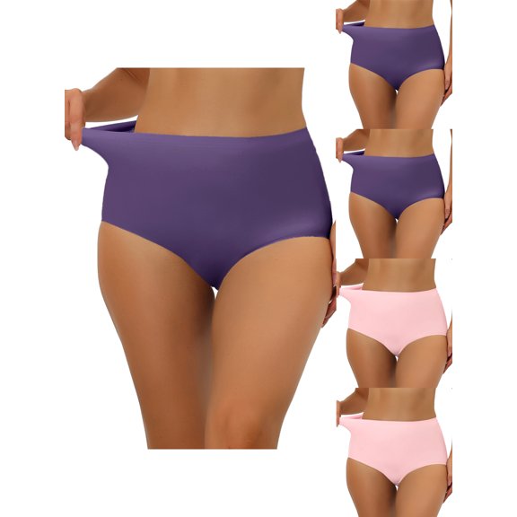 NOMADIC NOOK Women's High-Waisted Unlined Brief No Show Hipster 5 Packs