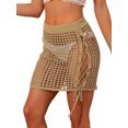 thumbnail image 1 of Allegra K Women's Hollow Out Cover Up Skirt High Waist Tassel Crochet Knit Skirts, 1 of 5