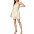 thumbnail image 1 of INSPIRE CHIC Women's Dress Sweetheart Neck Strapless Exposed Zipper Mini Flare Dress L Apricot, 1 of 6