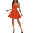 thumbnail image 1 of INSPIRE CHIC Women's Dress Sweetheart Neck Strapless Exposed Zipper Mini Flare Dress M Orange, 1 of 6
