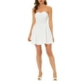 thumbnail image 1 of INSPIRE CHIC Women's Dress Sweetheart Neck Strapless Exposed Zipper Mini Flare Dress XL White, 1 of 6