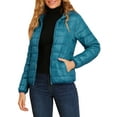 thumbnail image 1 of INSPIRE CHIC Women's Puffer Jacket Stand Collar Lightweight Hooded Zip Up Jacket M Lake Blue, 1 of 6