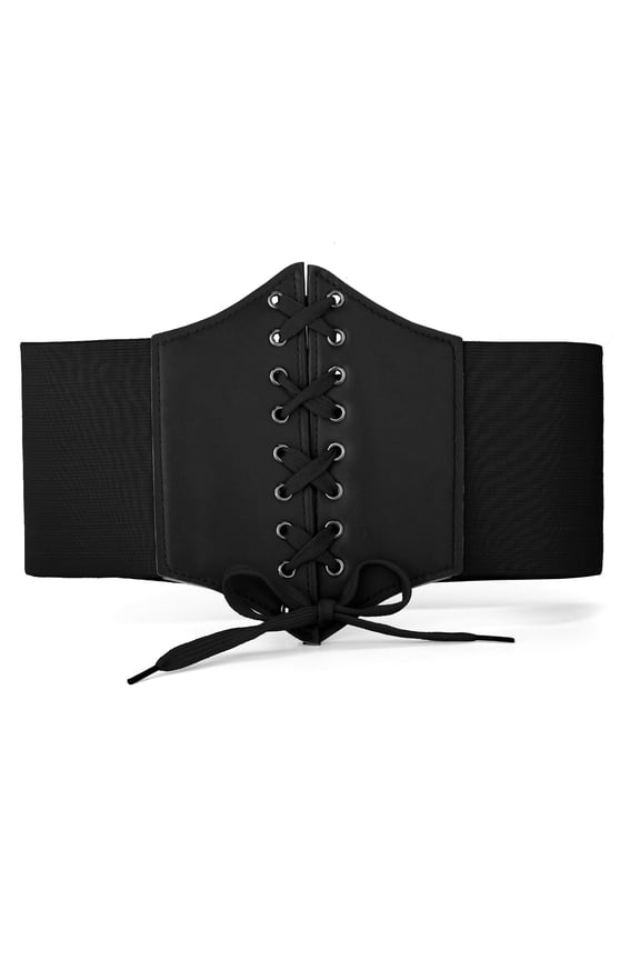 Women's Hook Loop Buckle Elastic Waist Selt Tie Cinch Corest Belt