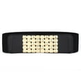 thumbnail image 1 of INSPIRE CHIC Women's Interlocking Buckle Geometric Metal Decor Waist Belt Black, 1 of 4