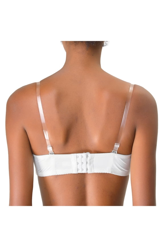 Women's Invisible Clear Elastic Clear Bra Shoulder Strap White