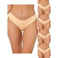 thumbnail image 1 of NOMADIC NOOK Women's Invisible Hipster Underwear V-Shape Waist Stretch Bikini 5 Packs, 1 of 4