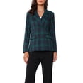 thumbnail image 1 of INSPIRE CHIC Women's Jacket Notched Lapel Double Breasted Padded Shoulder Blazer XL Dark Green, 1 of 6