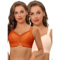 thumbnail image 1 of NOMADIC NOOK Women's Lace Minimizer Bralette U Back Full Coverage Wireless Bras 2 Packs, 1 of 4
