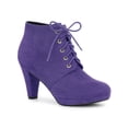 thumbnail image 1 of BLISSFUL STEP St. Patrick's Day Women's Ankle Boots Lace Up Platform Chunky Heel Purple 6, 1 of 7