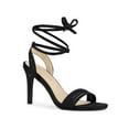 thumbnail image 1 of BLISSFUL STEP Women's Lace up Stiletto High Heels Sandals Black 7, 1 of 7