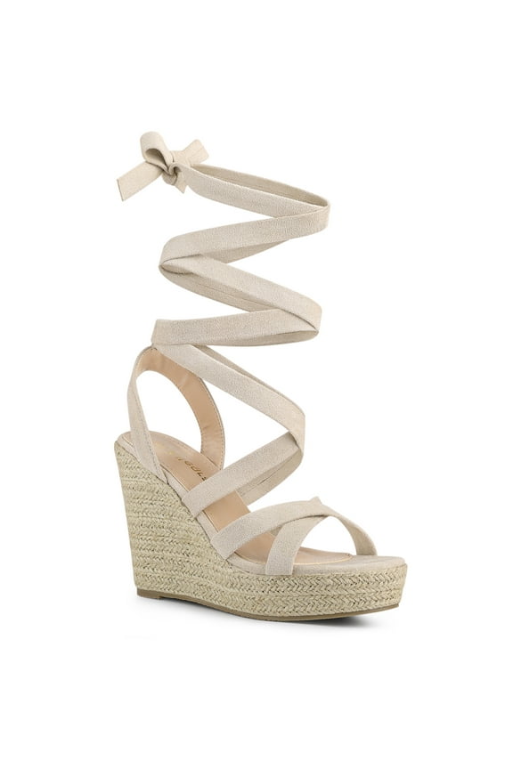 Women's Lace Up Wedge Heels Platform Strappy Espadrilles Sandals