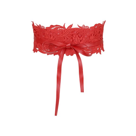 INSPIRE CHIC Women's Lace Wide Waist Belt Wrap Around Obi Croset Belts Bowknot