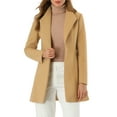 thumbnail image 1 of INSPIRE CHIC Women's Lapel Collar Buttoned Outwear Elegant Work Notch Trench Winter Coat 2XL Khaki, 1 of 7