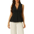thumbnail image 1 of INSPIRE CHIC Women's Lapel Collar Waistcoat Vest Pleated Sleeveless Vest Jacket, 1 of 5