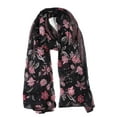 thumbnail image 1 of INSPIRE CHIC Women's Large Balinese Yarn Floral Print Scarves Beach Shawl Vintage Wrap Black, 1 of 6