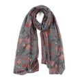 thumbnail image 1 of INSPIRE CHIC Women's Large Balinese Yarn Floral Print Scarves Beach Shawl Vintage Wrap Gray, 1 of 6