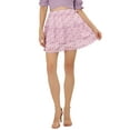 thumbnail image 1 of INSPIRE CHIC Women's Layered Ruffle Hem Elastic Waist A-Line Skater Floral Mini Skirt XS Purple, 1 of 6
