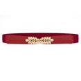thumbnail image 1 of INSPIRE CHIC Women's Halloween Leaf Shaped Interlocking Buckle Stretchy Cinch Belts Red, 1 of 2